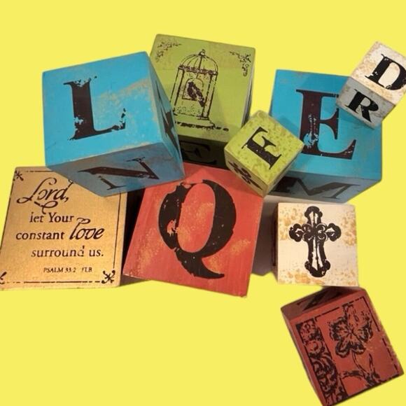 Dayspring, set of 9 blocks, wooden blocks for creating words, decor - Picture 1 of 12